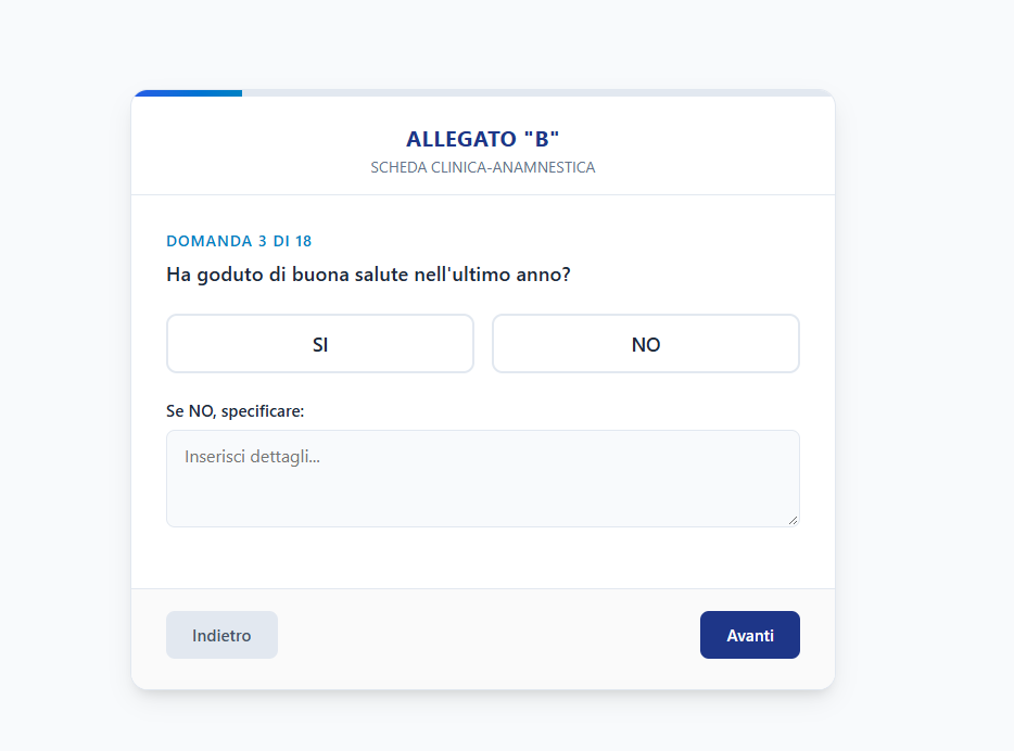 Scheda clinica anamnestica